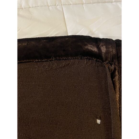 Vintage 70s Brown Crushed Velvet Maxi Hostess Dress V-Neck Empire Waist S/M - Picture 11 of 14